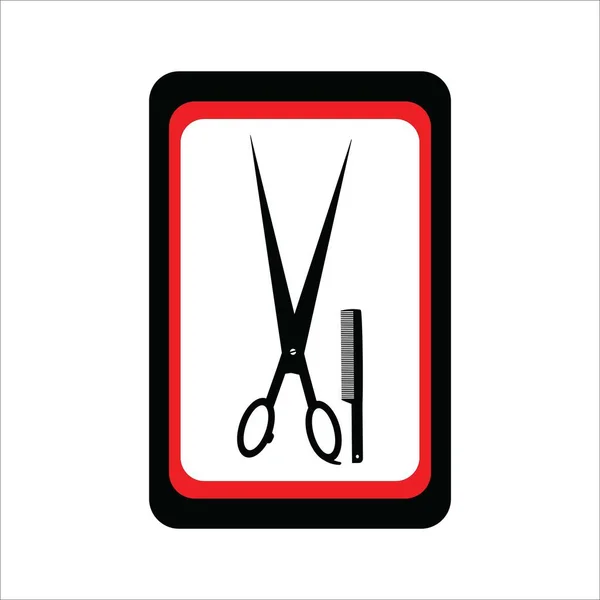 Ножиці Значок Гребінця Волосся Векторні Ілюстрації Дизайн Логотипу — стоковий вектор