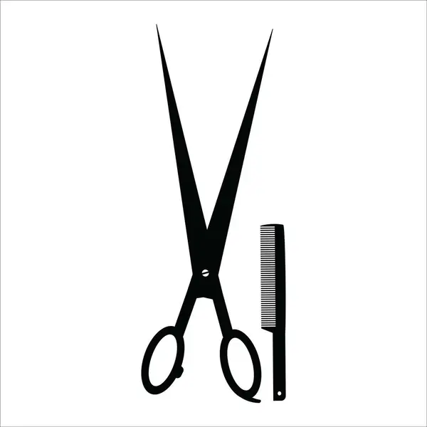Nůžky Vlasy Hřeben Ikony Vektor Ilustrační Logo Design — Stockový vektor