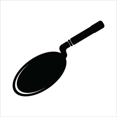 Kaşık dolusu çimento simgesi vektör illüstrasyon logosu tasarımı