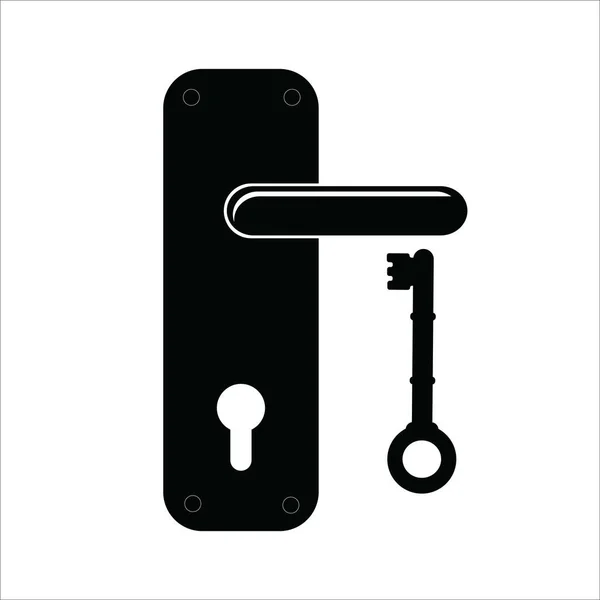 Door Lock Handle Icon Vector Illustration Logo Design — Stock Vector