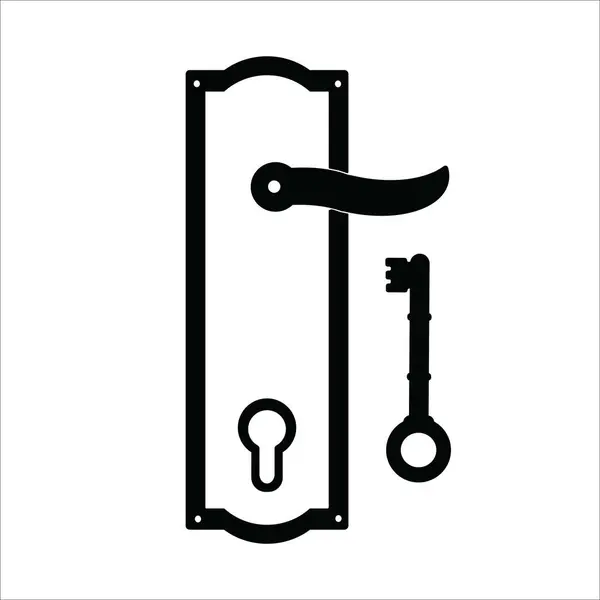 Πόρτα Κλειδαριά Λαβή Εικονίδιο Διάνυσμα Εικονογράφηση Λογότυπο Σχεδιασμό — Διανυσματικό Αρχείο