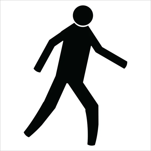 Gente Caminando Icono Vector Ilustración Logo Diseño — Vector de stock