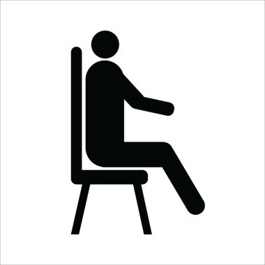 Simge vektör illüstrasyon logo tasarımında oturan adam