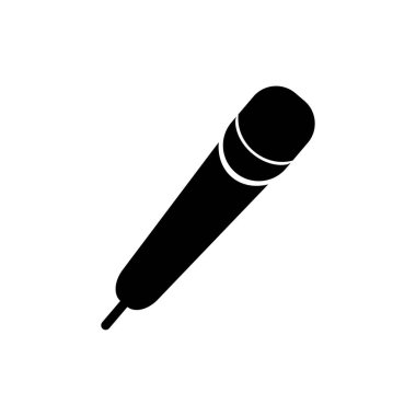 mikrofon simgesi vektör illüstrasyon logo tasarımı