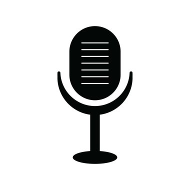mikrofon simgesi vektör illüstrasyon logo tasarımı