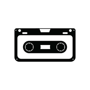 Teyp kaset simgesi vektör illüstrasyon logosu tasarımı