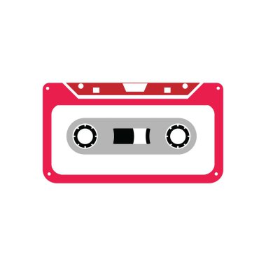 Teyp kaset simgesi vektör illüstrasyon logosu tasarımı