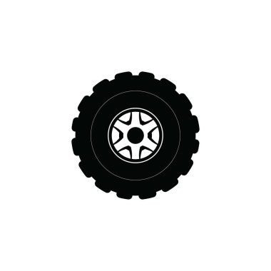 Araba tekerlekleri ikon vektör illüstrasyon logo tasarımı