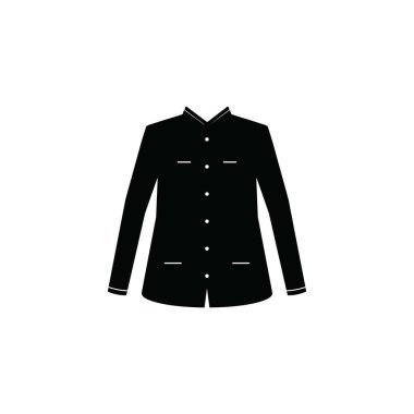 Uzun kollu giysi simgesi vektör illüstrasyon logosu tasarımı