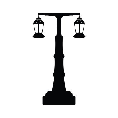 Bahçe lambası ikonu vektör illüstrasyon logo tasarımı
