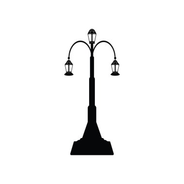 Bahçe lambası ikonu vektör illüstrasyon logo tasarımı