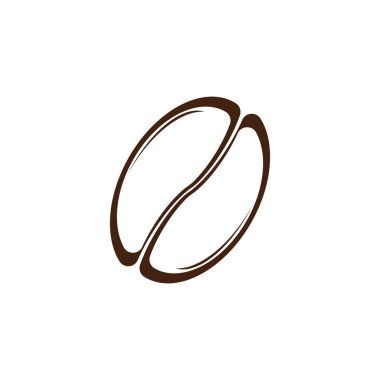 Kahve çekirdeği simgesi vektör illüstrasyon logosu tasarımı