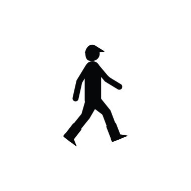 İnsanlar yürüyen ikon vektör illüstrasyon logo tasarımı