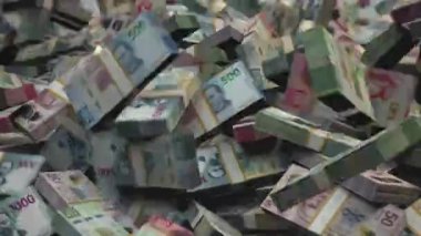 Meksikalı peso. Meksika Birikmiş Para Paketleri MX $MXN 3D Render