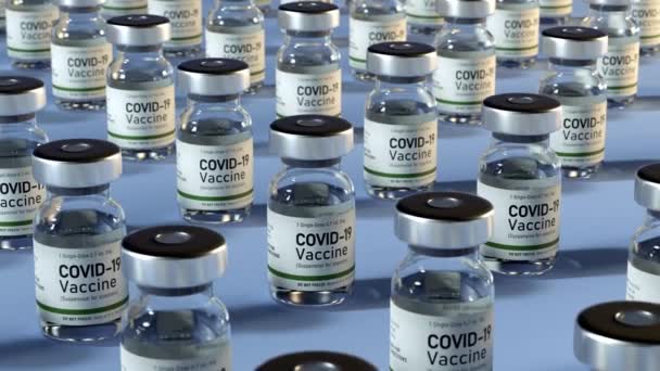 Covid Vaccine Vials Macro Photo Covid Delta Variant Vaccines Приготований — стокове відео