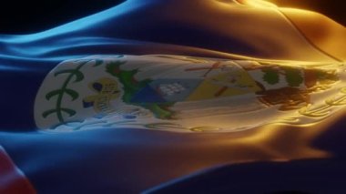 Belize Bayrağını Kapat Düşük Açılı Perspektif 3d oluşturma 