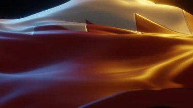 Bahreyn Bayrağı, Yaklaşın, Sıcak Atmosferik Işıklı Alçak Açı, 3D