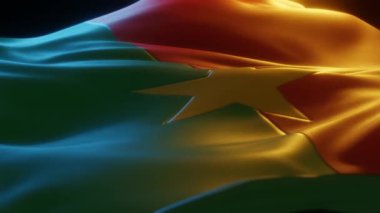 Burkina-Faso Bayrağı, Yaklaşın, Sıcak Atmosferik Işıklandırma ile Düşük Açı, 3D