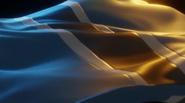 Botswana Bayrağı, Yaklaşın, Sıcak Atmosferik Işıklı Düşük Açı, 3D