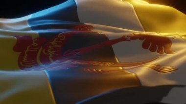 Brunei Bayrağı Düşük Açı Perspektifli 3D görüntüleme 