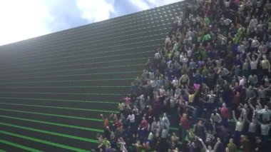 Tribünde tezahürat yapan stadyum seyircisi, 3D