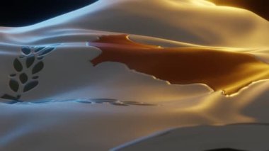 Cyprus Flag Close up Low Angled Perspective 3d render 