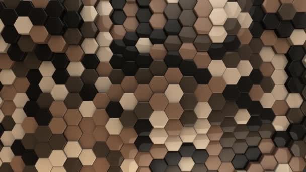 Illustration Hexagon Background Coffee Chocolate Brown Shades Colors — Video Stock