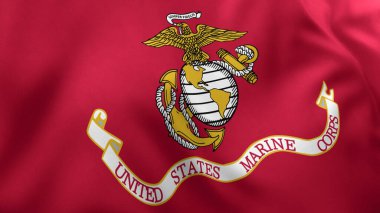 United States Marine Corps Flag, American Marines Flag 3D render clipart