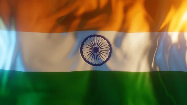 India Flag Frontal Close up  View 3D Render