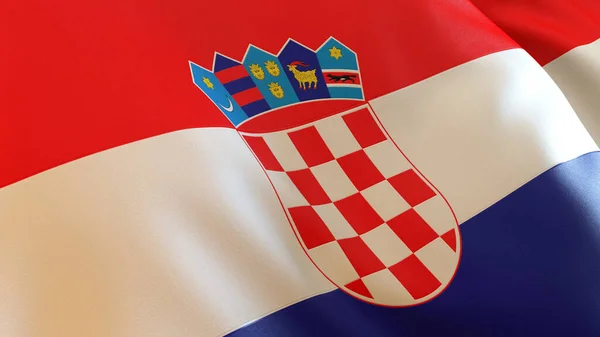 Croatia Flag Close-up 3D Render