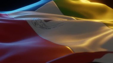 Equatorial Guinea Flag Close up Low Angled Perspective 3d render 