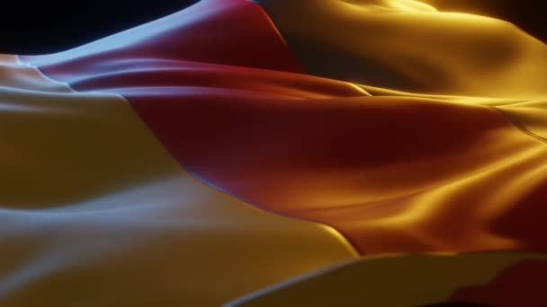 Germany Flag Close Low Angled Perspective Render — Vídeo de Stock