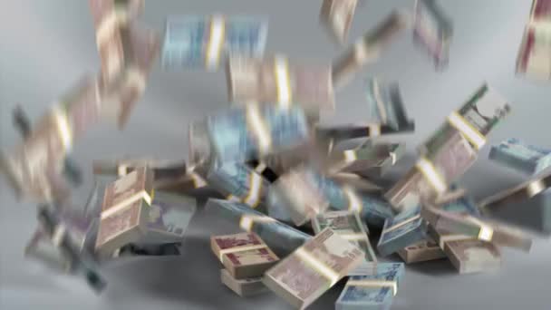 Afghanistan Banknotes Money Bundles Falling Afghan Afghani Currency Afn — Stock video