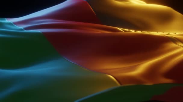 Malawi Flag Close Low Side Angle Warm Atmospheric Lighting Render — Wideo stockowe