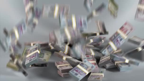 Banknoty Surinam Pieniądze Dolar Surinamu Waluta Pakiety Srd Spadające — Wideo stockowe