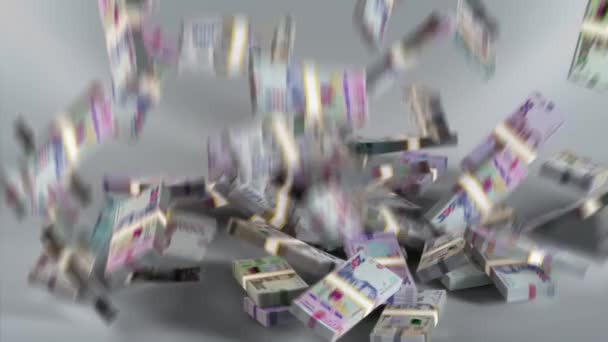 Ukraine Banknotes Money Ukrainian Hryvnia Currency Uah Bundles Falling — Vídeo de stock