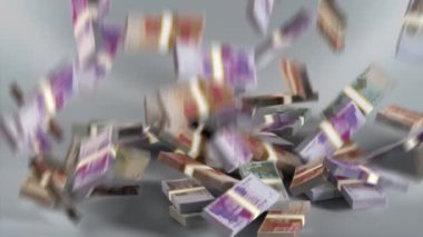 Pakistan Banknotları Para / Pakistan Rupisi / Para Birimi Rs / PKR Paketleri Düşüyor