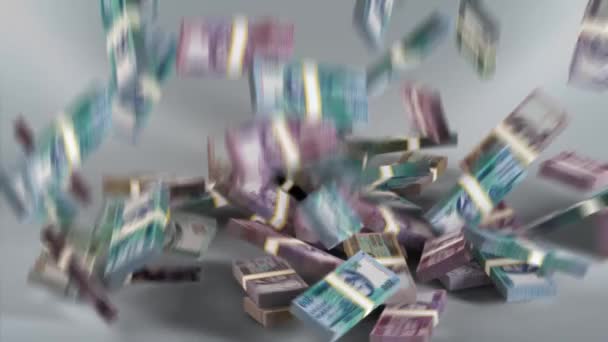 Mozambique Billetes Dinero Metical Mozambiqueño Moneda Mtn Mzn Paquetes Que — Vídeo de stock
