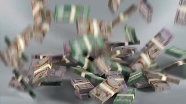 Guyana Bankbiljetten Geld Guyanese Dollar Valuta Gyd Bundels Vallen — Stockvideo