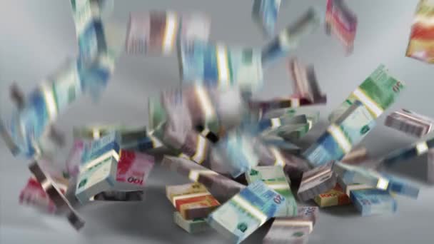 Hongkong Banknoty Pieniądze Dolar Hongkongu Waluta Spadek Hkd — Wideo stockowe