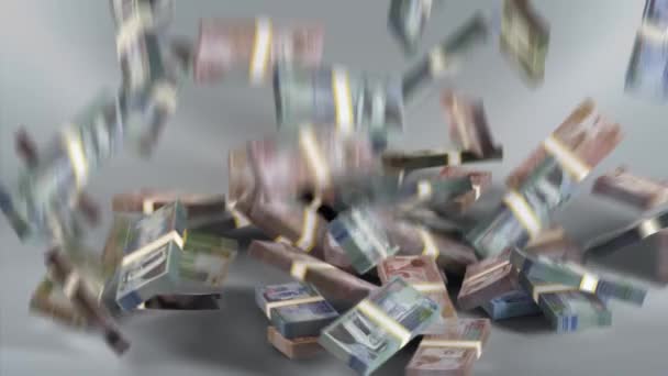 Jordania Billetes Dinero Dinar Jordano Moneda Jod Paquetes Cayendo — Vídeos de Stock