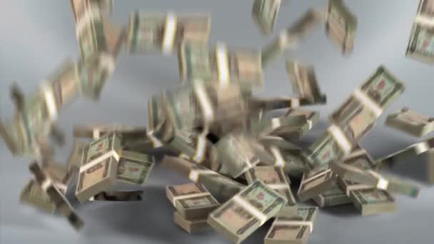 Eritrea Money Nakfa Stacked Money Falling Eritrean Currency — Stok Video