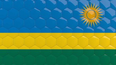 Soyut Ruanda Bayrağı Arkaplan Ruanda Bayrağı Ruanda Bayrağı Bal Tarağı Yansıtıcı Yansıtıcı Mozaik Döşemeler 3D 