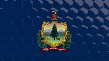 Soyut Vermont Eyaleti Bayrağı Arkaplan Amerikan Bayrağı Bal peteği Yansıtıcı mozaik fayanslar 3D ABD Bayrağını Yapılandır