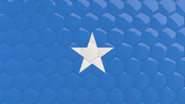 Soyut Somali Bayrağı Hexagon Arkaplanı Somali Bayraklı Bal peteği Yansıtıcı Mozaik Döşemeler 3D 
