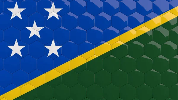 Soyut Solomon Adaları Bayrak Arkaplan Bal Tarağı Bal Tarağı Yansıtıcı Mozaik Döşemeler 3D 