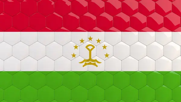 Soyut Tacikistan Bayrağı Arkaplan Bal Tarağı Yansıtıcı Mozaik Döşemeler 3D 