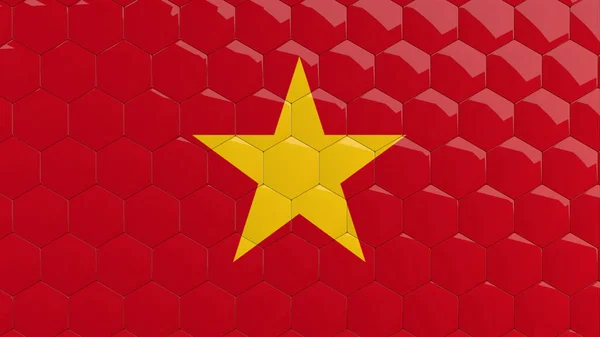 Soyut Vietnam Bayrağı Arkaplanı Vietnam Bayrağı Bal Tarağı Yansıtıcı Mozaik Döşemeler 3D 