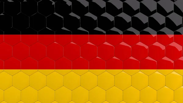 Sammanfattning Tyskland Flagga Hexagon Bakgrund Tysk Flagga Bikaka Blank Reflekterande — Stockfoto