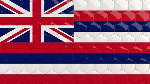 Hawaii State Flag Usa Hexagon Hintergrund Hawaiian Flag Waben Glänzend — Stockfoto